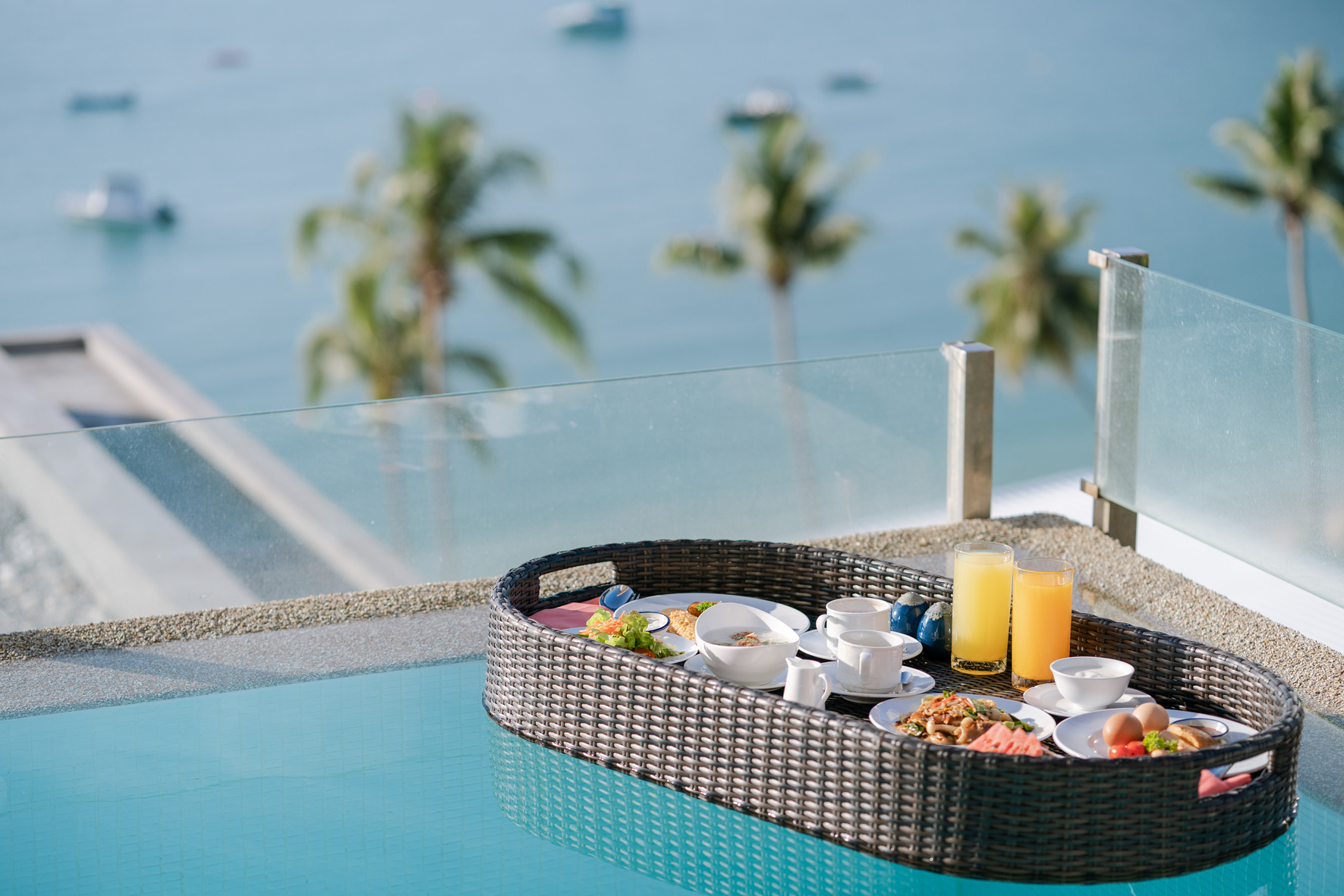 Floating Breakfast at the Pool